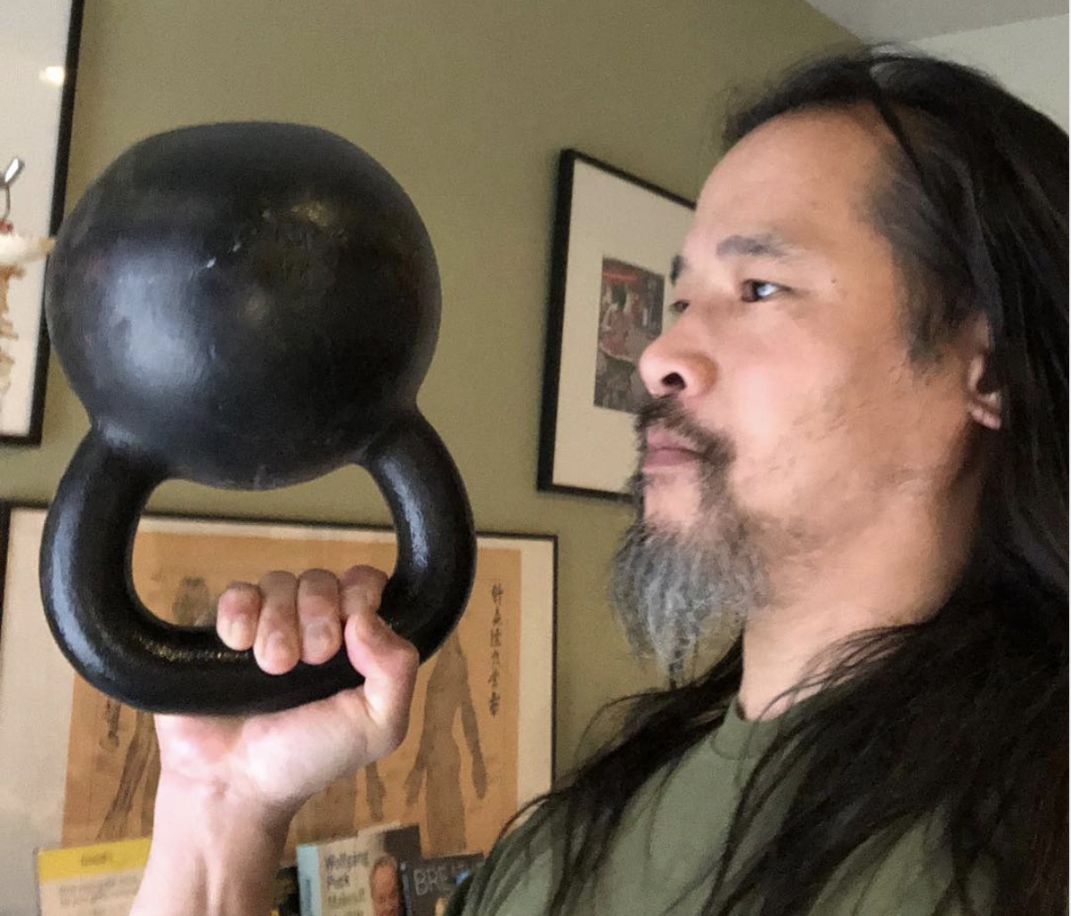 Dr Mark Cheng demonstrating a drill